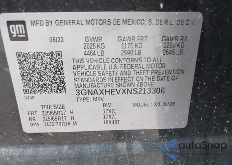 2022 Chevrolet Equinox Fwd Ls from USA, damaged, VIN 3GNAXHEVXNS213306